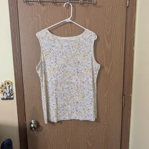 Croft & Barrow - Floral Yellow / Gray / White Tank Top - Women's Large